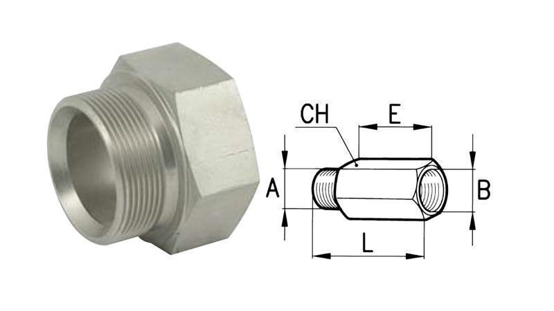 HYDRAULINEN ADAPTERI PIDENNETTY MIES-NAIS 3/4