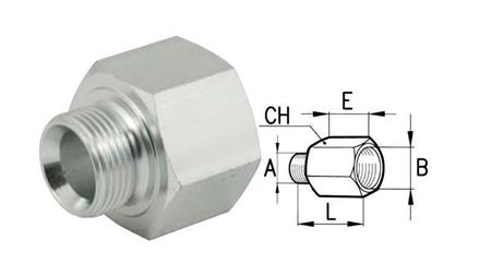 HYDRAULISK ADAPTER HAN-KVIND 1/2''-22x1.5