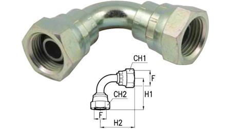 HYDRAULISK BEND 90° KVIND-KVIND M18x1.5