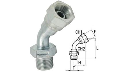 GOMITO IDRAULICO 45° BSP MASCHIO-FEMMINA 1/2