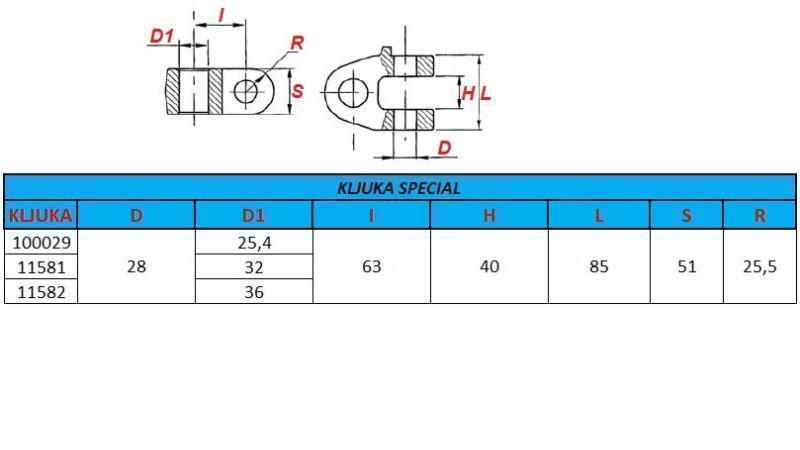ειδικός γάντζος fi32 για συσκευή έλξης κατηγορίας 3
