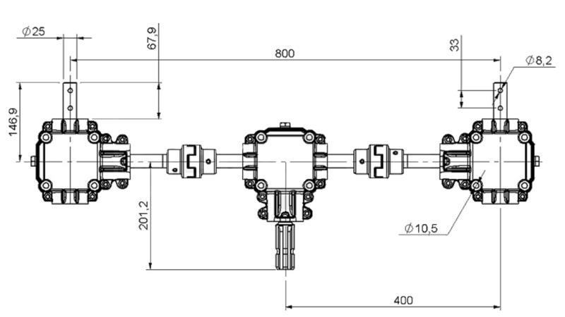 ΣΕΤ ΚΙΒΩΤΙΩΝ ΤΑΧΥΤΗΤΩΝ 1:1.44 (27HP-20KW) ΓΙΑ ΔΙΑΣΠΟΡΕΑ L:800 ΧΥΤΟ ΣΙΔΗΡΟ ΜΕ ΣΥΣΤΗΜΑ ΑΣΦΑΛΕΙΑΣ