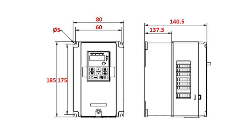 FREKVENSOMFORMER-INVERTER 3Fase 2.2kW GD20-2R2G-4-EU