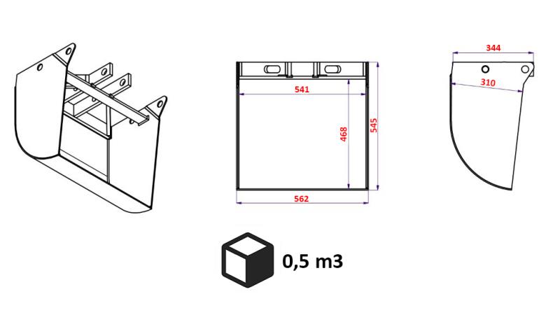 SKOVL TIL BULK LAST (UDEN CYLINDER)