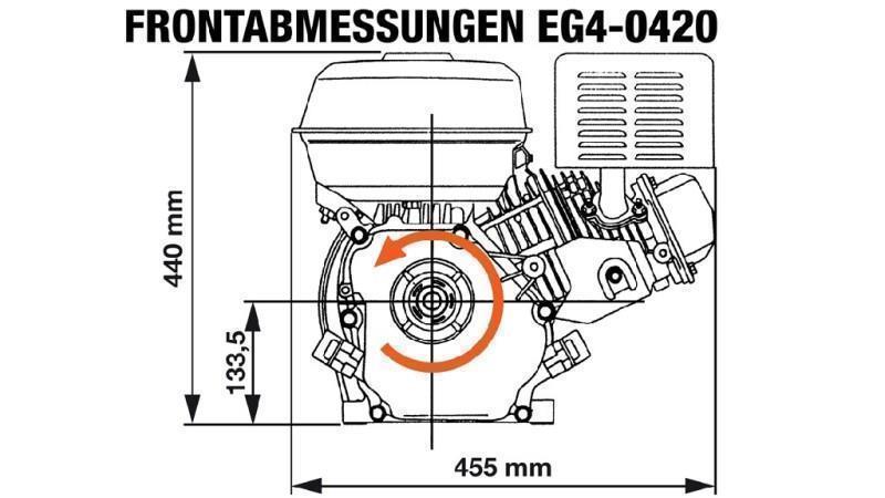 benzinmotor EG4-420cc-9.6kW-13.1HP-3.600 RPM-H-KW25x88.5-manuel start