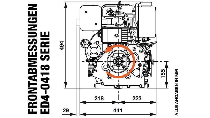 dieselmotor 418cc-7.83kW-10.65HK-3,600 RPM-H-KW25x88-manuell start