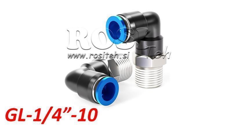 PNEUMATIC PLUG ANGLE CONNECTION TPA WITH THREAD GL-014-10