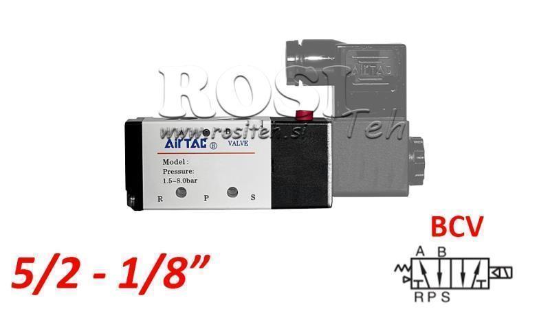 PNEUMATISK ELEKTRISK VENTIL 5/2 MONOSTABIL 1/8 PRT-0552-BCV