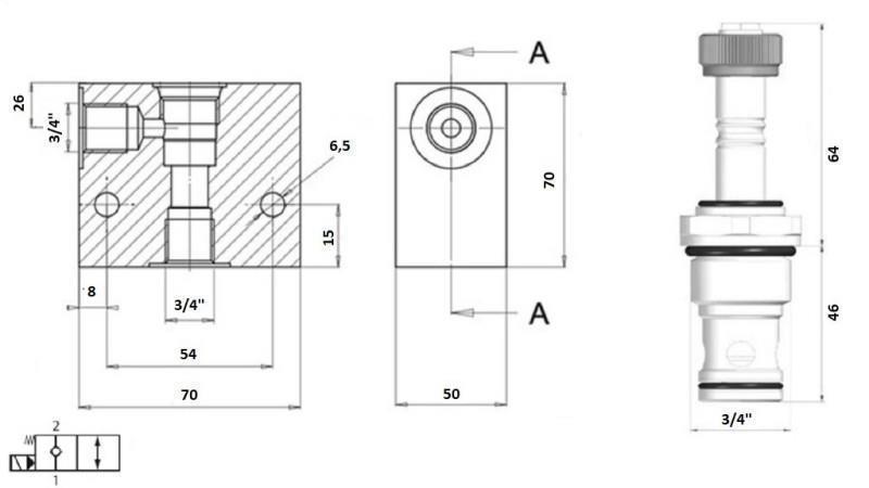 2-SUUNTAVALVONTA 3/4 (NC) 24V - 150lit