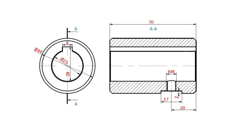 RIDURRE PER MOTORE IDRAULICO MP-MR 25x70x10