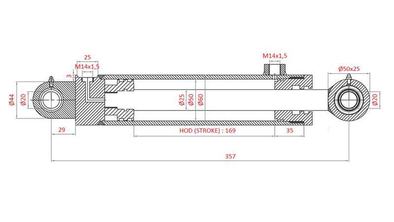 HIDRAULIČNI VOLANSKI CILINDAR FIAT-NEW HOLLAND OEM-4997919, 4998944, 4998945, 5110840, 5125262