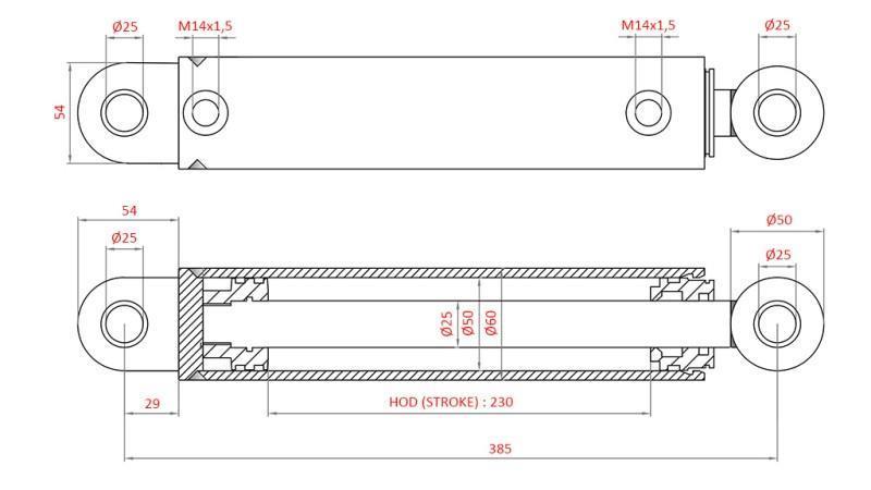 CILINDRO DE DIREÇÃO HIDRÁULICA FIAT-NEW HOLLAND OEM-5198883