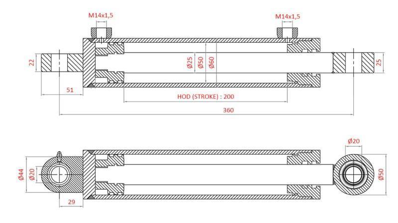 CILINDRO DE DIREÇÃO HIDRÁULICA FIAT-NEW HOLLAND OEM-5164023