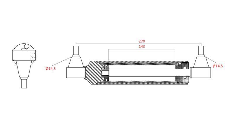 HYDRAULISK STYRINGSCYLINDER MASSEY FERGUSON OEM-3401240M91, 0011403U91, 192749M92, 168009M92, 183