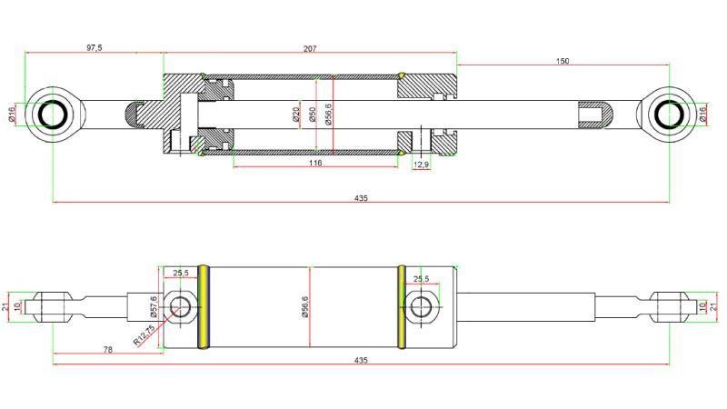 HYDRAULINEN OHJAUSSYLINTERI JOHN DEERE OEM-AM108777