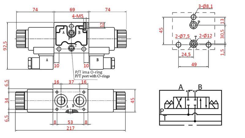 HYDRAULISK ELEKTROMAGNETISK VENTIL YEAT-MONTERING 12V N1