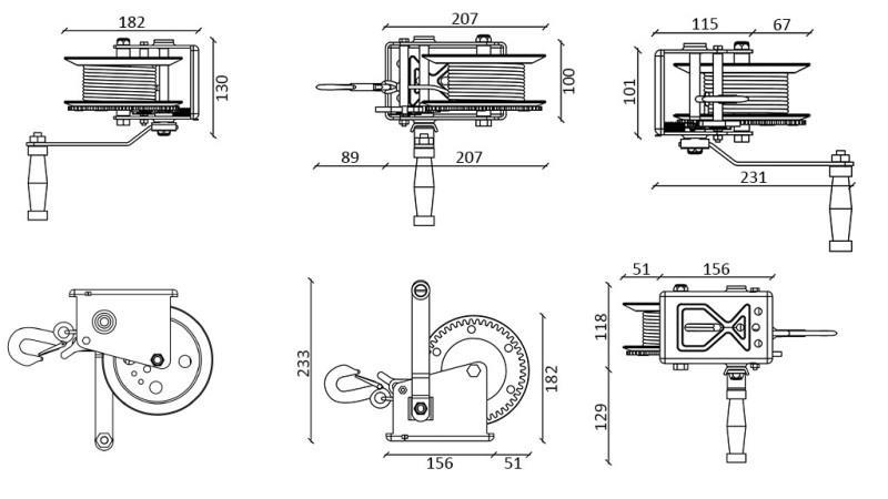 KÄSIVINSSI DWK 25 V - 1133 kg - SYNTEETTINEN HIHNA