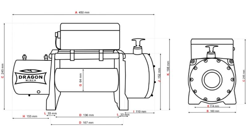 12 V ELECTRIC WINCH DWM 10000 HD - 4536 kg