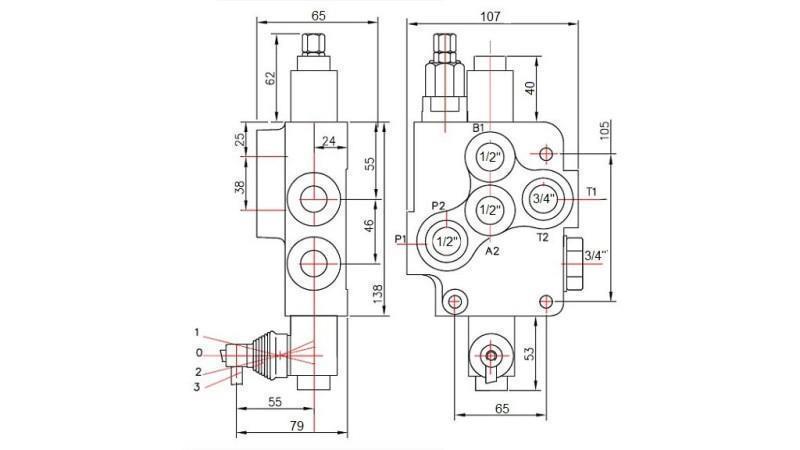 HIDRAULIKUS VEZÉRLŐTÖMB 1xZ80 + HIDROMOTOR D1