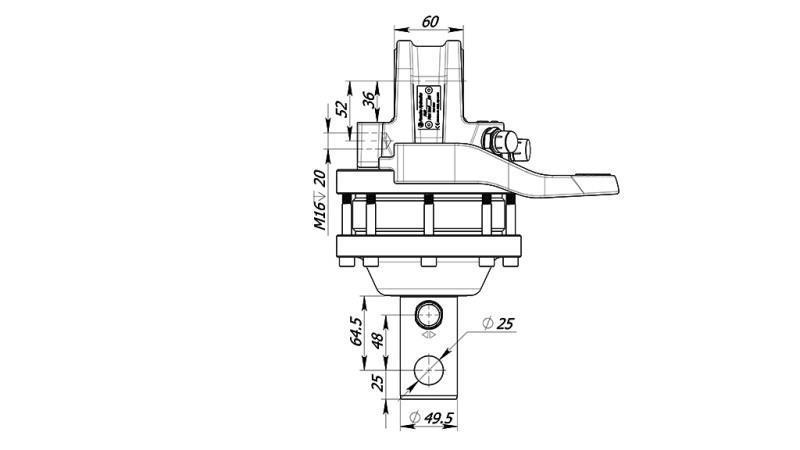 HYDRAULIKROTATOR 3000/1500 KG MIT WELLE