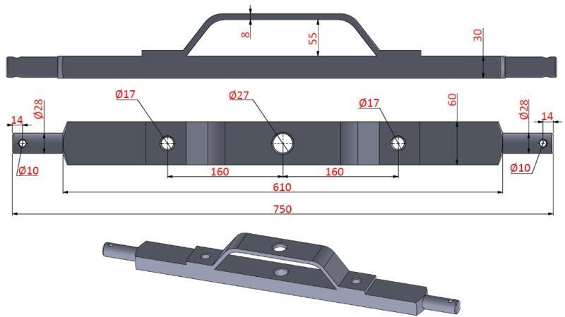 TRAUKSIN HYDRAULINEN RISTIKAPPA KATEGORIA 2 ASENNUSKELKALLA (L-750mm)