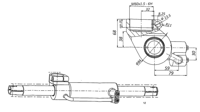 HIDRAULIČNI VOLANSKI CILINDAR MASSEY FERGUSON  OEM-6202491M91, 3773713M91, 3763762M91