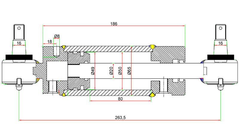 CILINDRO DEL VOLANTE IDRAULICO JOHN DEERE OEM-AM147173, AM118795