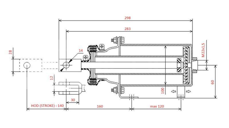 LUFTBREMS SYLINDER - MEMBRAN 100 mm