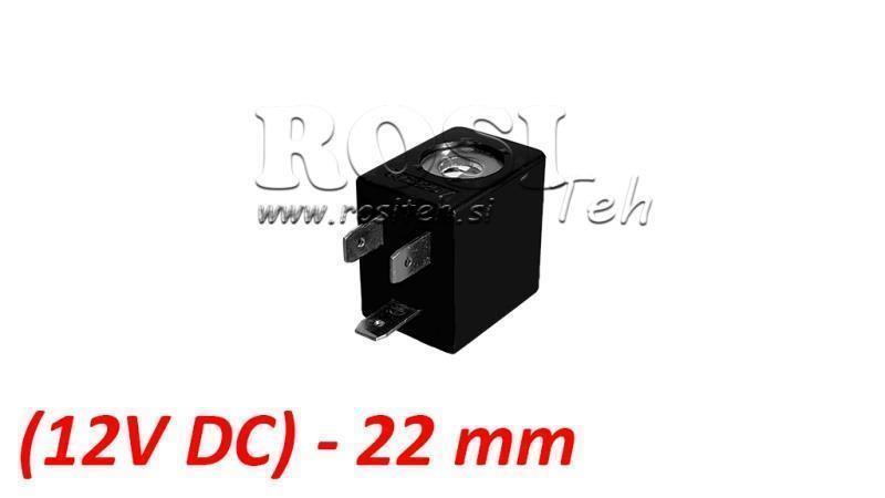 (22) COIL EL. MAG. 12V DC 3W PER VALVOLA PNEUMATICA 1/4-3/8-1/2