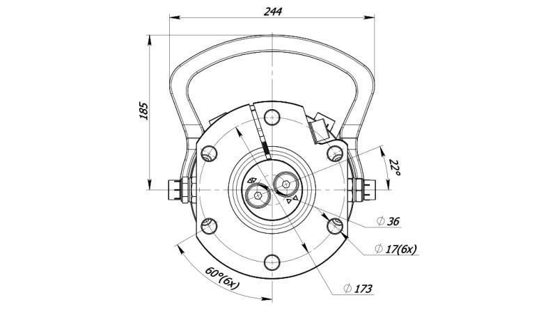 HYDRAULIC ROTATOR 6000/3000 KG WITH FLANGE