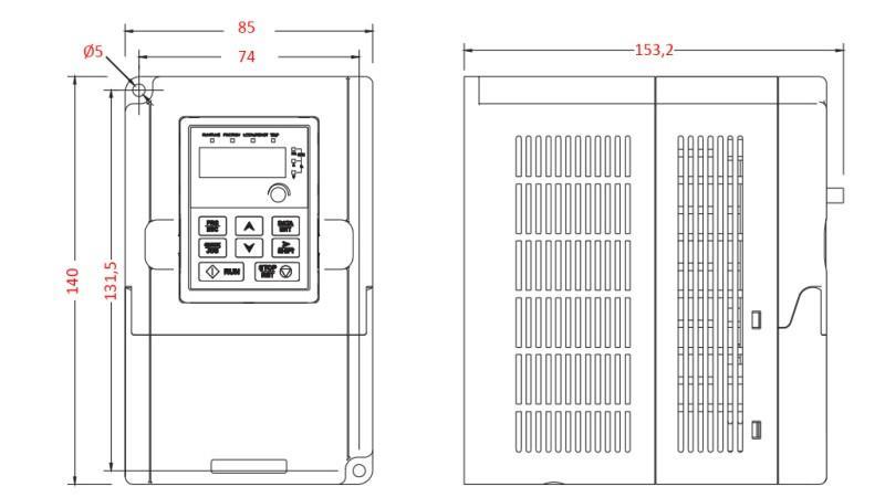 FREKVENCIA ÁTALAKÍTÓ-INVERTER 1 fázisú 0,75kW GD10-0R7G-S2-B