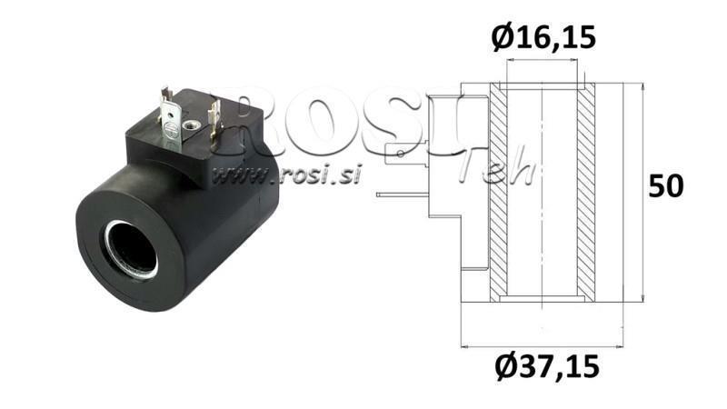 ELEKTROMAGNETISCHE SPULE 12V DC - SAE10 - fi 16.15mm-50mm 26W IP65