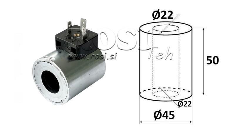 BOBINA ELETTROMAGNETICA 48V DC - DS3 - fi 22mm-50mm 29.5W