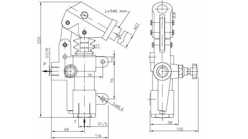 RUČNA PUMPA 20CC -SD- SAMOSTALNA JEDNOSMJERNA - dimenzije