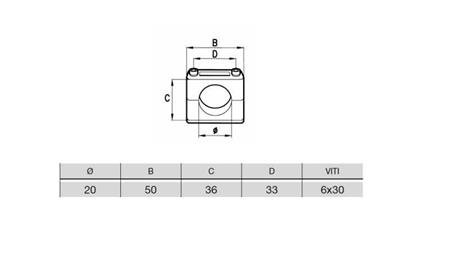 PORTE-TUBE FI 20 - dimensions