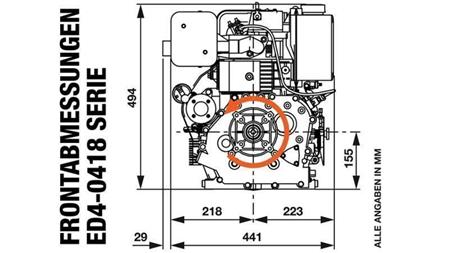 diesel engine 418cc-7.83kW-10.65HP-3,600 RPM-H-KW25x88-manual start