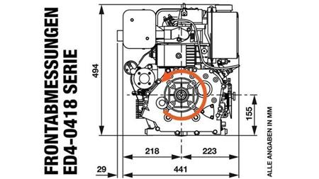 diesel engine 418cc-7.83kW-10.65HP-3,600 RPM-E-KW25x88-electric start