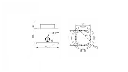 METAL RESERVOIR ROLL PP 4 LITERS HORIZONTAL-VERTICAL - dimensions