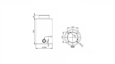 METAL RESERVOIR ROLL PP 10 LITER HORIZONTAL-VERTICAL-dimensions