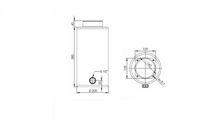 METAL RESERVOIR ROLL PP 12 LITERS HORIZONTAL-VERTICAL - dimensions