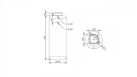 METAL RESERVOIR ROLL PP 30 LITER HORIZONTAL-VERTICAL-dimensions