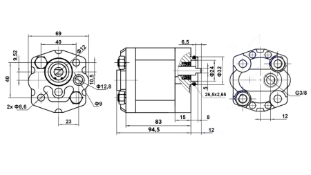 HYDRAULIKPUMPE 10C4.8X302 4.8 CC HØJRE