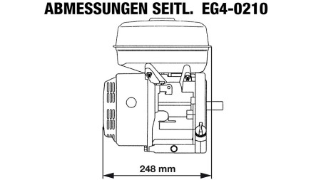 benzínový motor EG4-200cc-5.10kW-3,600 RPM-H-TP25x54.5-manual start