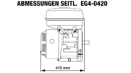 bensinmotor EG4-420cc-9.6kW-13.1HP-3,600 RPM-H-KW25x63-manuell start