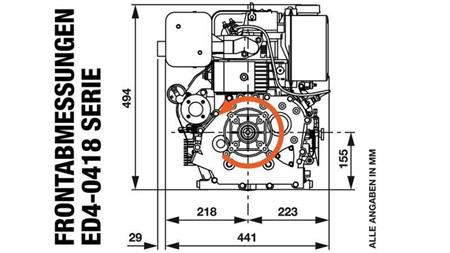 diesel engine 418cc-7.83kW-10.65HP-3,600 RPM-E-KW25.4x88-electric start