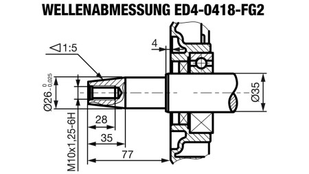 diesel engine 418cc-7.83kW-10.65HP-3,600 RPM-E-TP26x77-electric start