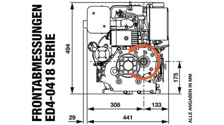 diesel engine 418cc-7.83kW-10.65HP-3,600 RPM-E-KW30x63-electric start