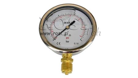 MANOMETER DN100 VERTIKAL 0 - 250 BAR - 1/2