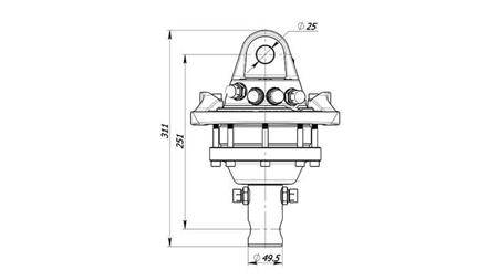 HYDRAULISK ROTATOR 3000/1500 KG MED AKSEL