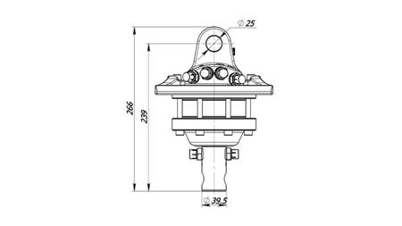 HYDRAULIKROTATOR 1000/500 kg MIT WELLE